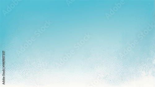 Abstract sky blue grunge background with halftone effect .