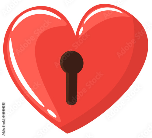 Loving Symbol and Heart and Love Lock
