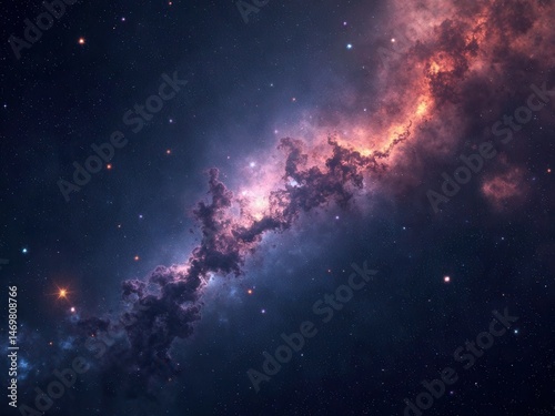Obraz na płótnie Cosmic background of stars and galaxies. A dark infinite universe with shining stars and constellations. Stellar space. Stardust nebulae. . w salonie