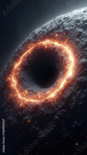 Obraz na płótnie Black hole in space devouring space and black matter. Interstellar space, hot ionized gas around a black hole. Distortion of space and time. . w salonie