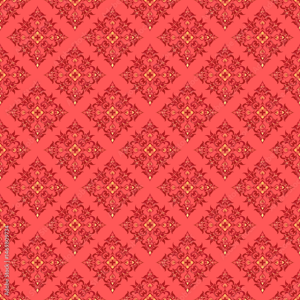 Seamless pattern with abstract floral ornament. Vector illustration for your design Seamless pattern with abstract floral ornament. Vector illustration for your design