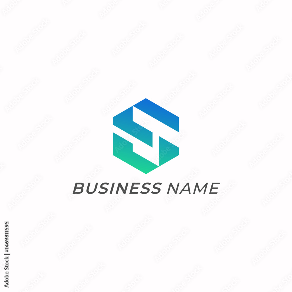 design logo simple hexagon letter S design logo simple hexagon letter S