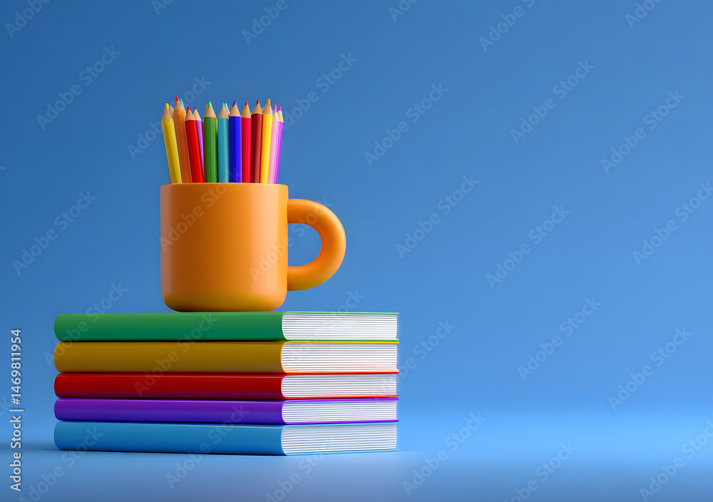 Fototapeta premium 3D education learning season graduation season creative 3D rendering background