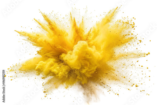 yellow color explosion isolated on transparent background
