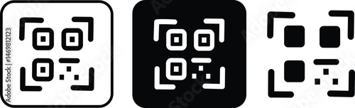 Scan QR code icon.Scan QR code symbol. QR code for payment, fingerprint identification sign, vector illustration symbol,
