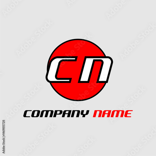 CN initial monogram logo with creative circle style design