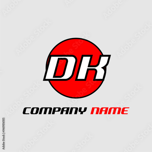 DK initial monogram logo with creative circle style design