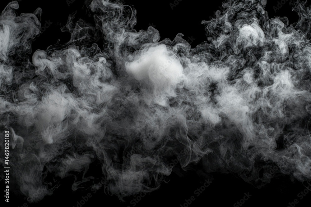 Naklejka premium Abstract smoke swirls on black background