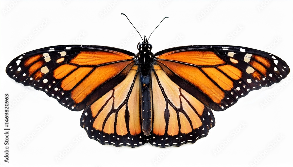 Fototapeta premium beautiful monarch butterfly isolated on white background