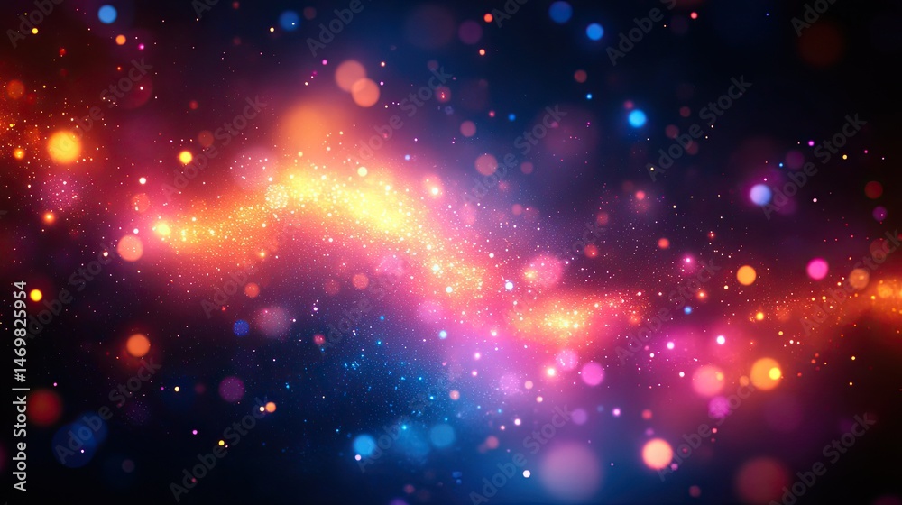 Fototapeta premium Colorful cosmic dust trail, nebula, space, background, design