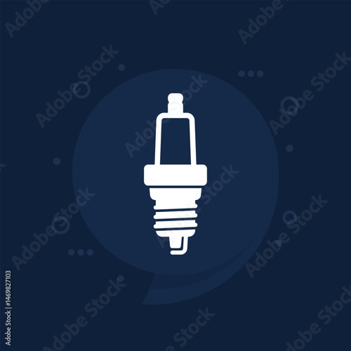 spark plug icon, vector pictogram