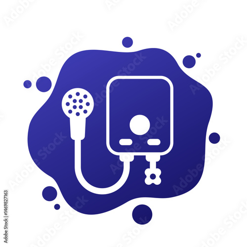 water heater vector icon, electric boiler for shower