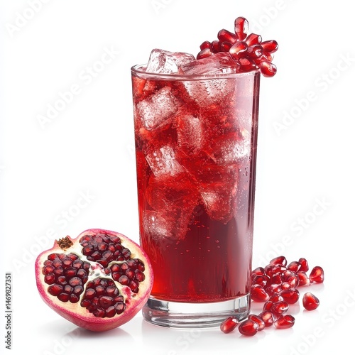 Refreshing pomegranate drink with ice (3)