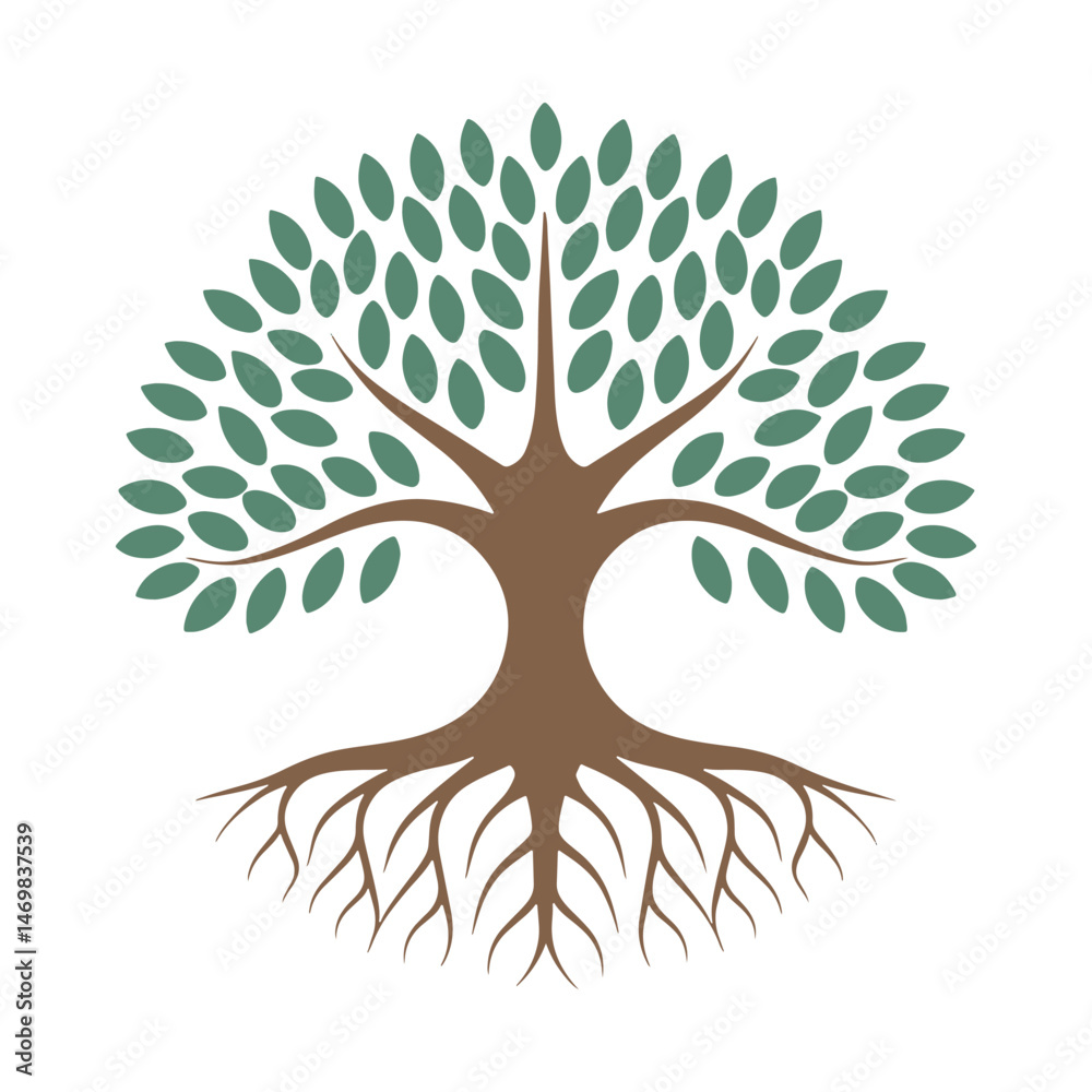 Fototapeta premium Tree of Life Symbol, Nature, Growth & Harmony, Tree Logo Design Vector