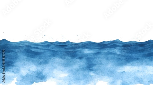 Abstract watercolor rendering of ocean waves.