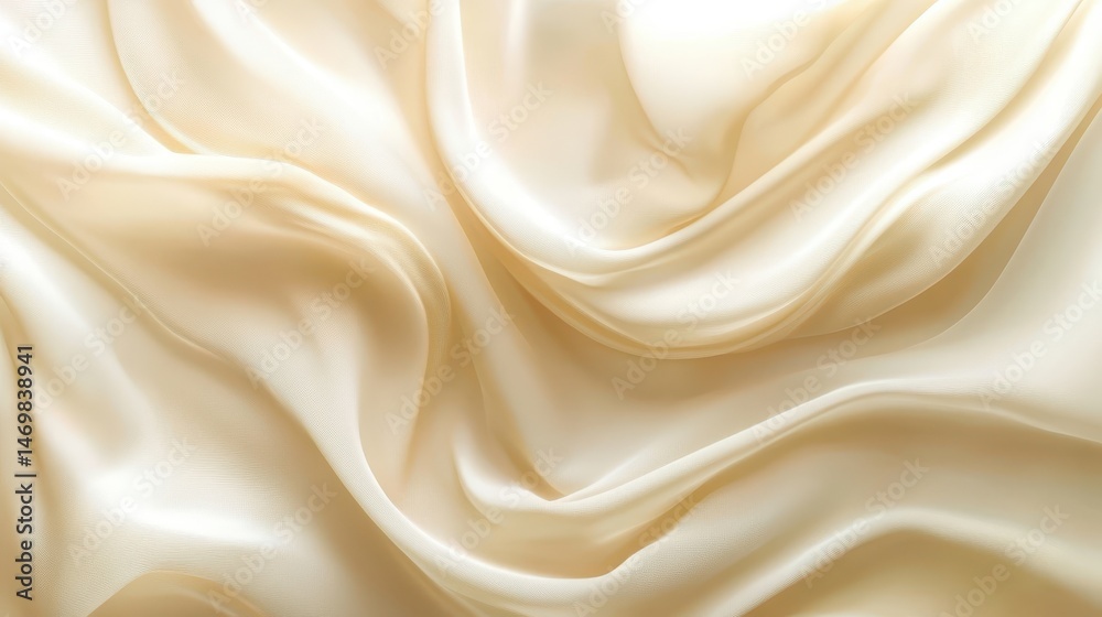 Cream Colored Silk Fabric Drape Texture