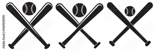 Crossed baseball bats silhouette vector, Baseball silhouette, Baseball bat, Softball clipart