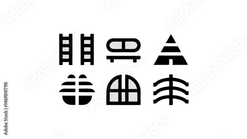 Vehicle public transport icon set featuring clean and modern line illustrations representing various modes of public transit including buses trams taxis and subways