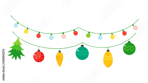 Design joyful seasonal content with this Christmas garland vector set featuring hand painted watercolor elements ideal for websites blogs printables and greeting cards