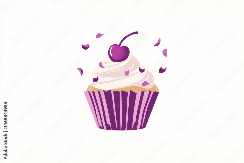 A minimalist logo design for a bakery, featuring an elegant cherry atop a cupcake, rendered in warm pastel hues for branding and marketing purposes A minimalist logo design for a bakery, featuring an elegant cherry atop a cupcake, rendered in warm pastel hues for branding and marketing purposes