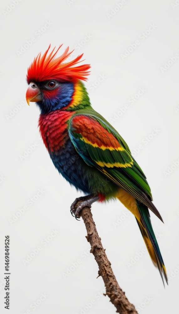 Obraz premium Colorful Parrot Perched on Branch