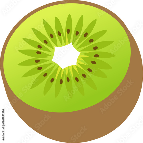  Kiwi green fruit with hand draw icon LOGO