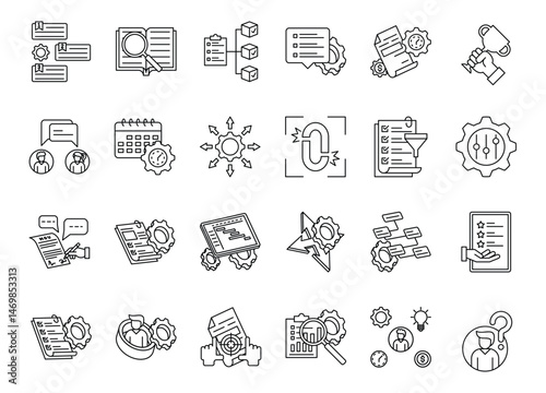 Task automation  management icon set