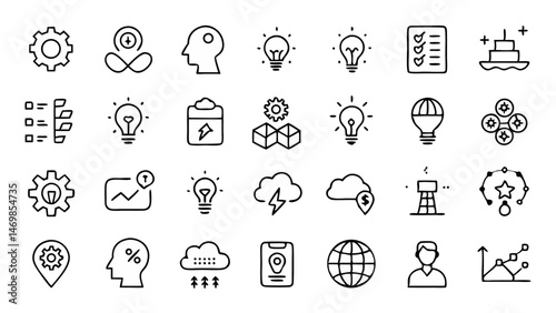 Stylized icons representing the process of unlearning and relearning, great for coaching programs, self-help materials, and workplace learning content