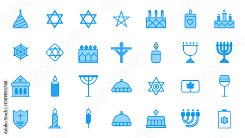 Brighten up your designs with this Hanukkah vector set featuring iconic elements that represent faith tradition and festive joy in high quality illustrations