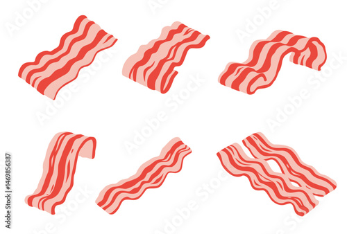 bacon vector logo isolated on white background.	