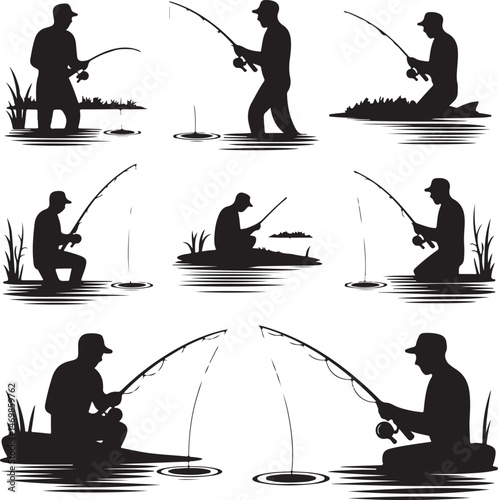 Fisherman Casting Line Silhouette

Fish Caught Mid-Jump Vector Scene

Fishing Boat Adventure Silhouette

Spearfishing in Action Silhouette

Calm Lake Fish Hunt Vector Design