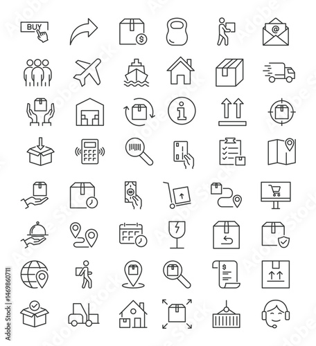 Shipping icons symbolize order  delivery
