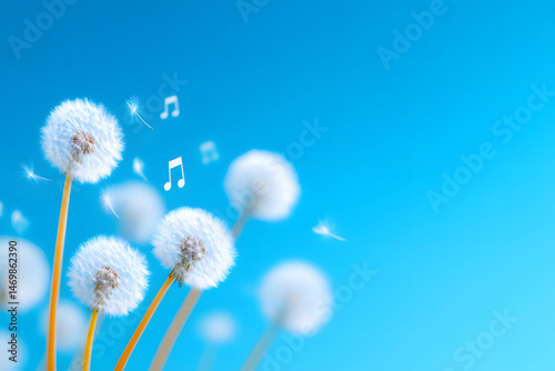 The spring dandelion symbolizes the dreamlike wish of freedom and peace