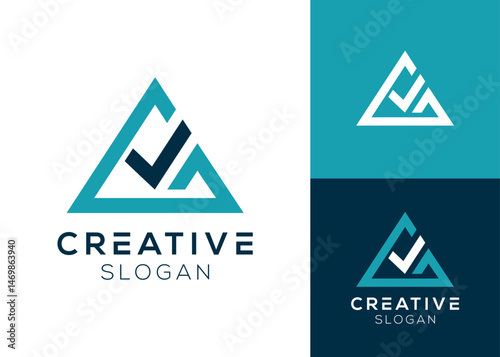 G check logo. Letter G with check mark logo design