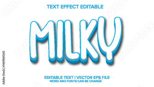 milky text effect vector editable