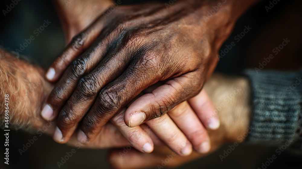 Fototapeta premium Hand in hand: A testament to togetherness