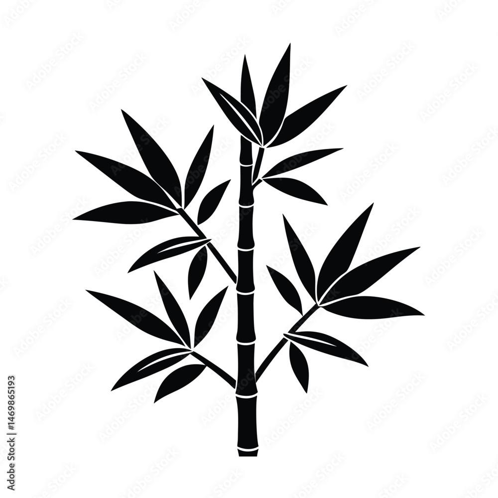 Obraz premium Bamboo Leaves Nature Vector Illustration