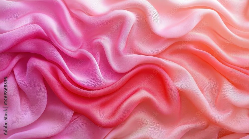 Obraz premium Cherry-pink satin folds with gentle flow