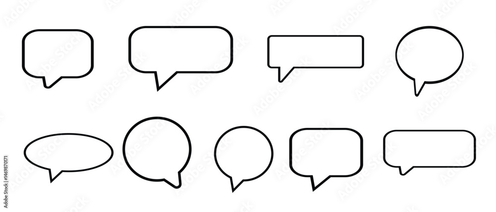 Obraz premium speech bubbles collection, vector illustration.blank text bubbles for comics, banners and more.Props for photos on weddings featuring cute and funny phrases.
