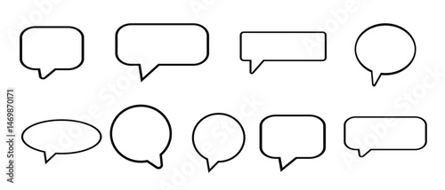 speech bubbles collection, vector illustration.blank text bubbles for comics, banners and more.Props for photos on weddings featuring cute and funny phrases.