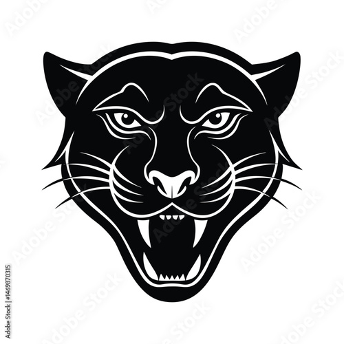 Panther head silhouette vector illustration 