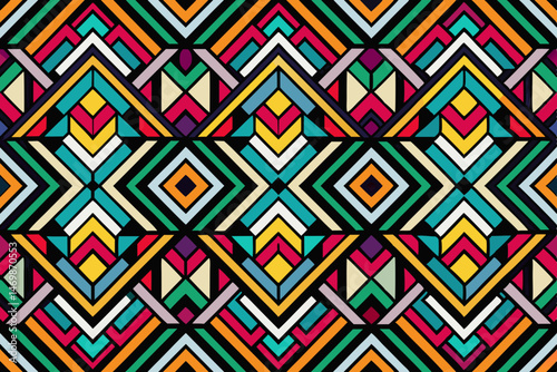 Wallpaper Mural color Seamless black and white geometric pattern background Torontodigital.ca