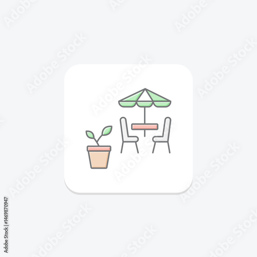 Blooming Terrace, vector, pixel perfect, illustrator file
