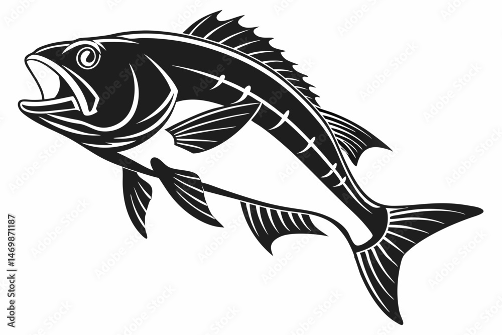 Fototapeta premium snapper sihouette black vector