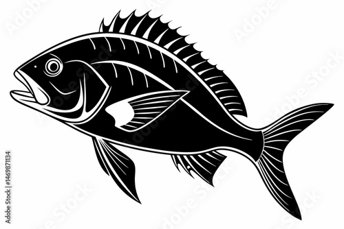 snapper sihouette black vector