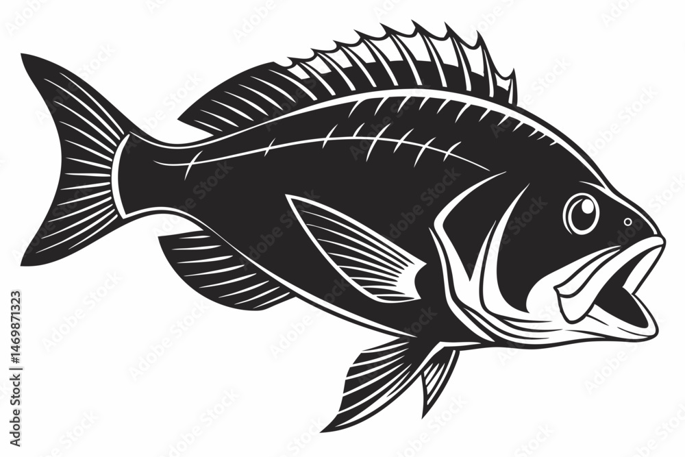 Obraz premium snapper sihouette black vector