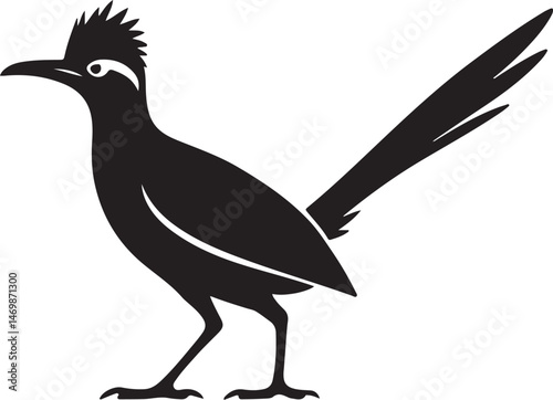 Greater Roadrunner Bird Vector Silhouette