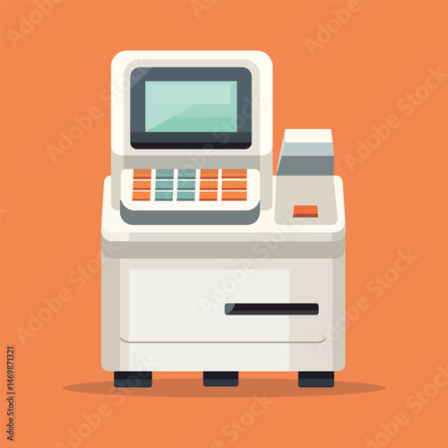 Cashier machine vector minimal flat design