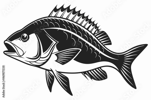 snapper sihouette black vector