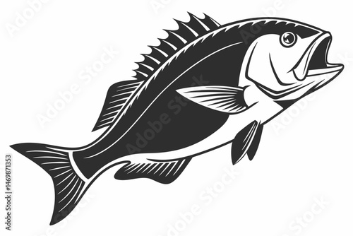 snapper sihouette black vector